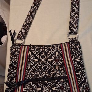 Vera Bradley Black and Multicolor Patterned Crossbody Bag